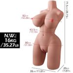 Sens Lily Isıtmalı Titreşimli 2 İşlevli Anal Vajina Çift Giriş Yarım Vücut Mastürbatör 16 KG 72 CM Boy Realistik Manken Erkekler İçin Büyük Göğüsler Dolgun Kalça Ayarlanabilir Pozisyon İskelet Sistem