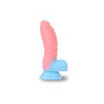 Sens Neon Renkli Dildo - Karanlıkta Parlayan Tırtıklı, Ultra Yumuşak Gerçekçi Yapay Penis, Neon Işık Efekti, TPE Malzeme, Vantuzlu, Vajinal ve Anal Kullanım için Uygun, 18 cm Uzunlukta Renkli Dildo