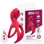 Sens Şarjlı Kablosuz Uzaktan Kumandalı Gül Şeklinde Klitoris Uyarıcı Vibratör Penis Yüzüğü - Uzun ve Güçlü Performans İçin Esnek Silikon Testis ve Penis Halkası, Sessiz, Su Geçirmez