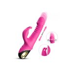 Sens Sex Toy Manyetik Şarjlı Aynı Anda G Nokta ve Klitoris Uyarıcı Rabbit Vibratör - Kolay Kullanım İçin Tutma Halkalı, Aynı Anda İleri Geri ve Dönme Hareketli, Güçlü Titreşimli 2 in 1 Vibratör