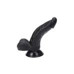 Sens Sex Toys Anal Vajina Eğik Yapıda Realistik Siyahi Dildo, Ultra Gerçekçi Eğilebilir ve Bükülebilir Siyahi Yapay Penis, Her Zemine Sabitlenebilir Güçlü Vantuzlu, 17 CM Uzunluk ve 3.8 CM Kalınlık