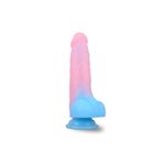 Sens Testisli Neon Renkli Penis Dildo - Karanlıkta Parlayan Ultra Yumuşak, Gerçekçi Yapay Penis, TPE Malzeme, Vantuzlu, Vajinal ve Anal Kullanım için Uygun, Neon Işıklı Gece Deneyimi Dildo Sex Toys