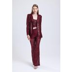 Sense Astarlı Gizli Fermuarlı Pul Payet Pantolon | Pnt32488 Bordo