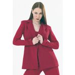 Sense Astarlı Simli Pukuro Abiye Ceket | Bordo CKT35406