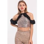 Sense BLZ32229 Kol ve Yanları Volanlı Payet Bluz