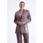 Sense Ici Astarlı Leopar Desenli Abiye Pul Payet Ceket | CKT34264 - Kızıl