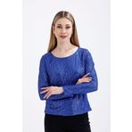 Sense İçi Astarlı Pul Payet Abiye Bluz | Blz35497 Saks