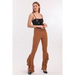 Sense Pnt32438 Safran İspanyol Paşa Paçalar Fırfırlı Beli Lastikli Örme Kumaş Pantolon