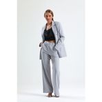 Sense Süs Dikişli Hürrem Kumaş Bol Paça Pantolon | Pnt34239 Grı