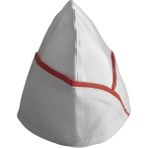 Şensel, Kep, Beyaz, Kırmızı Biyeli -4E210- Aşçı Kepi, İş Kıyafeti - Beyaz - Kırmızı - Standart