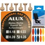 Şenses Alux 0.25 Pramid Divan Bağlama Teli Akort Cihazı + Akgürgen Burgu + Tezene + Eşik 5'li Set