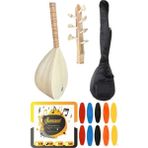 Şenses Müzik 38 Tekne Ihlamur Ağacı Karahan Uzun Sap Bağlama - Kılıf - Tel - Tezene 4'lü Set