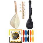 şenses müzik market 38 Tekne Ihlamur Ağacı Karahan Uzun Sap Bağlama - Kılıf - Tel - Tezene 4'lü Set
