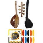 Şenses Müzik Market 40 Tekne Ithal Kapak Klavyeli Pro Uzun Sap Bağlama - Petli Kılıf - Tel - Tezene 4'Lü Set
