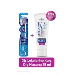Sensodyne Klinik Beyazlık Diş Lekelerine Karşı Diş Macunu 75 Ml + Oral-B Pro Flex 3D White Luxe Medium Diş Fırçası