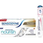 Sensodyne Nourish Sağlıklı Beyazlık Diş Macunu 75 ml + Tam Koruma Beyazlatıcı 50 ml + Diş Eti Bakım Diş Fırçası
