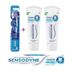 Sensodyne Onarım & Koruma Naneli Diş Macunu 75Ml X 2 Adet + Oral-B Pro Flex 3D White Luxe Medium Diş Fırçası