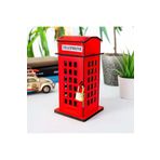 Sensoria Nostaljik Ahşap Telefon Kulübesi Kumbara Kırmızı Büyük Boy 24x11 Cm