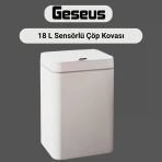 Sensörl Çöp Kovası Plastik 18 Litre-Beyaz Yerli Üretim