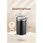Sensörlü Çöp Kovası USB Şarjlı 22 Lt