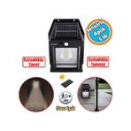 Sensörlü Güneş Enerjili Dış Aydınlatma 2 Modlu Işıklandırma Sarı Işıklı Aplik 5 W Portatif Fener Lamba