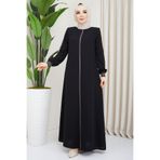 SENSTIL Biye Detaylı Ferace Siyah SS02045