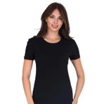 Sensu Kadın Bisiklet Yaka Basic T-Shirt Siyah Renk Tsr1005,Renkli M