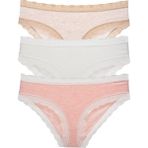 Sensu Kadın Dantelli Karışık Renkler Slip Külot 3lü Paket Set KTS1501 - S - Çok Renkli