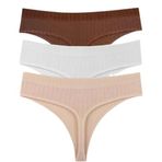 Sensu Kadın Fitilli Soft Renkler 3 Lü Tanga Külot Set - Kts4052,Kahve Xl