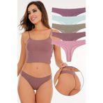 Sensu Kadın Fitilli Soft Renkler 5'Li Tanga Külot Set - Kts3052