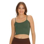 Sensu Kadın İp Askılı Pamuklu Crop Büstiyer - Bst1015,Koyu Yeşil L