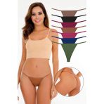 Sensu Kadın Ipli Brazilian Tanga 7Li Külot Set Karışık Renkler Kts3022