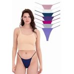 Sensu Kadın Ipli Brazilian Tanga 7'Li Külot Set Karışık Renkler Kts3022,Model7 M