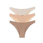 Sensu Kadın Lazer Kesim Brazilian Model Dantel Detaylı 3'Lü Külot Set - Kts3106,Model3 Xl