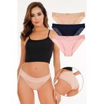 Sensu Kadın Lazer Kesim Dantelli Slip Külot 3'Lü Paket Set - Kts3101,Model2 M