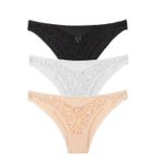 Sensu Kadın Önü Dantelli Slip Külot 3'Lü Paket Set Kts2069,Karışık S