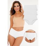 Sensu Kadın Yüksek Bel Dikişsiz Lazer Kesim Külot (Beli Lastikli) 3'Lü Set,Model3 Xl