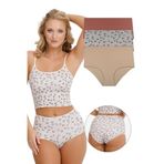 Sensu Kadın Yüksek Bel Lazer Kesim 3'Lü Külot (İz Belli Etmez-Lastikli Bel),Leopar 2Xl