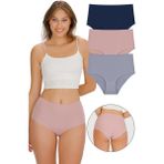 Sensu Kadın Yüksek Bel Lazer Kesim 3Lü Külot Set KTS2011 ROSE 3XL