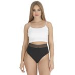 Sensu Kadın Yüksek Bel Lazer Kesim Külot Beli Dantel Tanga 3'Lü Paket Set Siyah - Kts2027,Siyah L/Xl
