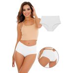 Sensu Kadın Yüksek Bel Lazer Kesim Külot Tekli STK2024 BEYAZ 2XL
