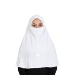 Sensu Peçeli Hazır Türban Pratik Şal Hijab Namaz Örtüsü,Beyaz Standart