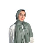 Sensu Tesettür Pratik Geçmeli Hazır Penye Şal, 70 x 180, HZRPNŞAL-2, Haki, Kadın