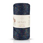 Sensy 2 Mm Multi Sparkle Simli Polyester Makrome İpi (Lacivert)