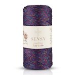 Sensy 2 Mm Multi Sparkle Simli Polyester Makrome İpi (Mor)