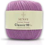 Sensy Classic 10 Tığ Ipi 100% Merserize Pamuk Örgü Ipi, Dantel Ipi, Giza Mısır Pamuğu Dantel Ipliği - Lila