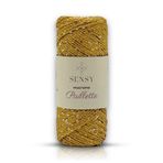 SENSY Paillette Pullu Polyester Makrome İpi Polyester Makrome İp Supla İpi Pullu Çanta İpliği Altın