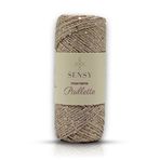 SENSY Paillette Pullu Polyester Makrome İpi Polyester Pullu Makrome İp Pullu Çanta İpliği Sütlü Kahve