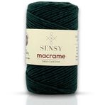 Sensy Premium 2 mm - 160 Metre%100 Geri Dönüştürülmüş Pamuk Makrome Kordon Tığ Çantası Kordon Makrome Halat Tığ İpliği (Nefti Yeşili)