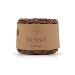 Sensy Premium 250 Gr Doğal Kağıt İp, Hasır Kağıt İplik, Rafya, Çanta, Supla, Şapka İpi, 250M (Sütlü Kahve)